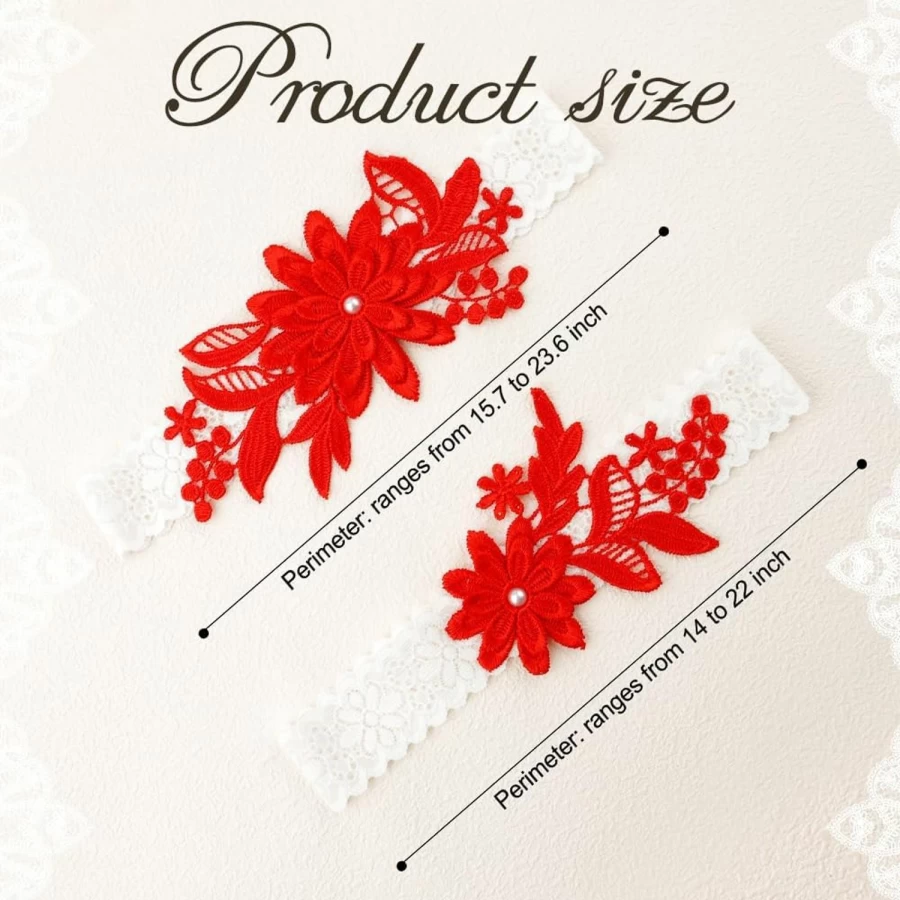 "WRNZL Elegant White Wedding Garter Set for Bride – 2-Piece Lace Garters with Elastic Band – Bridal Accessories for Special Day"
