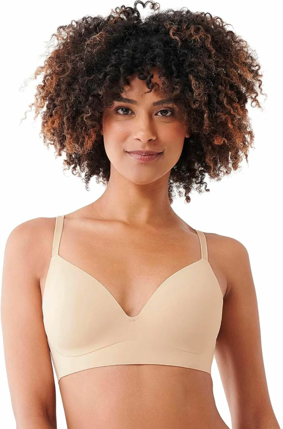 Floatley Women's Seamless Wireless T-Shirt Bra - Lightly Lined Demi Cup, Silky Comfort with Grip Band