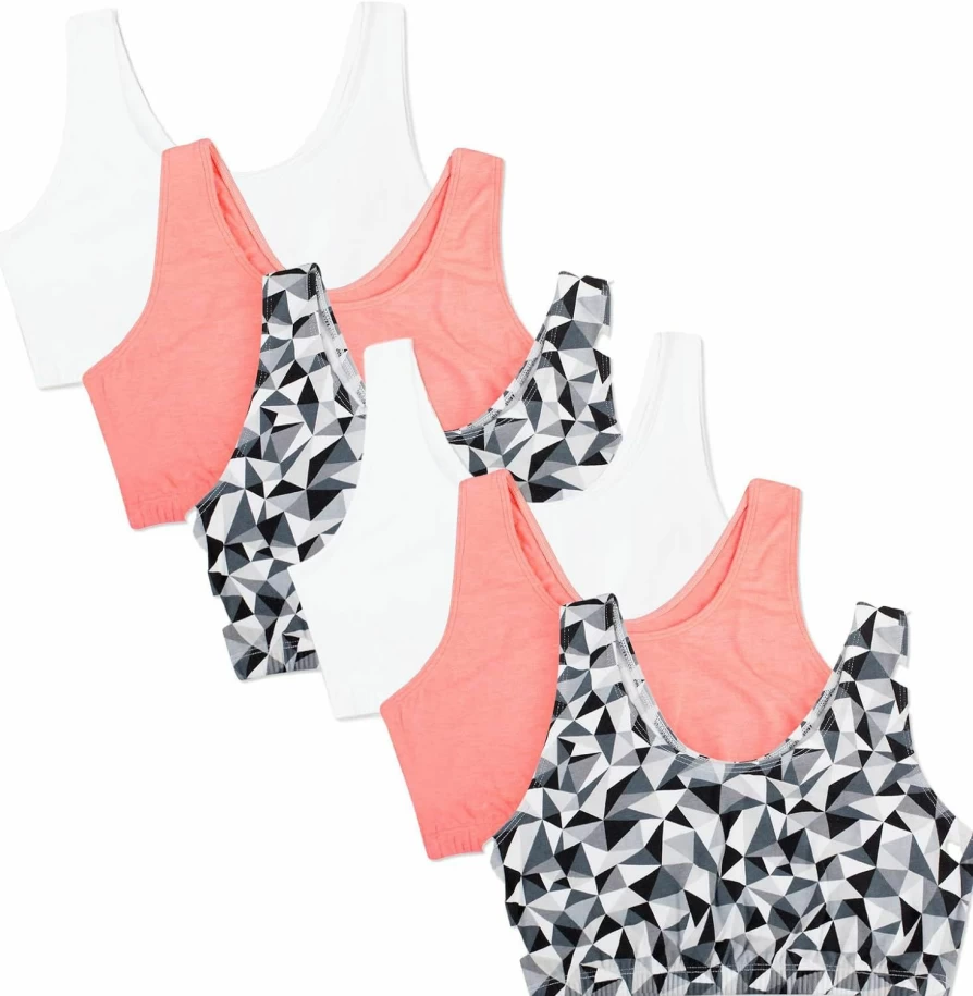 Fruit of the Loom Women's Built-Up Tank Sports Bra Value Pack - Comfortable Supportive Workout Bras Multi-Pack