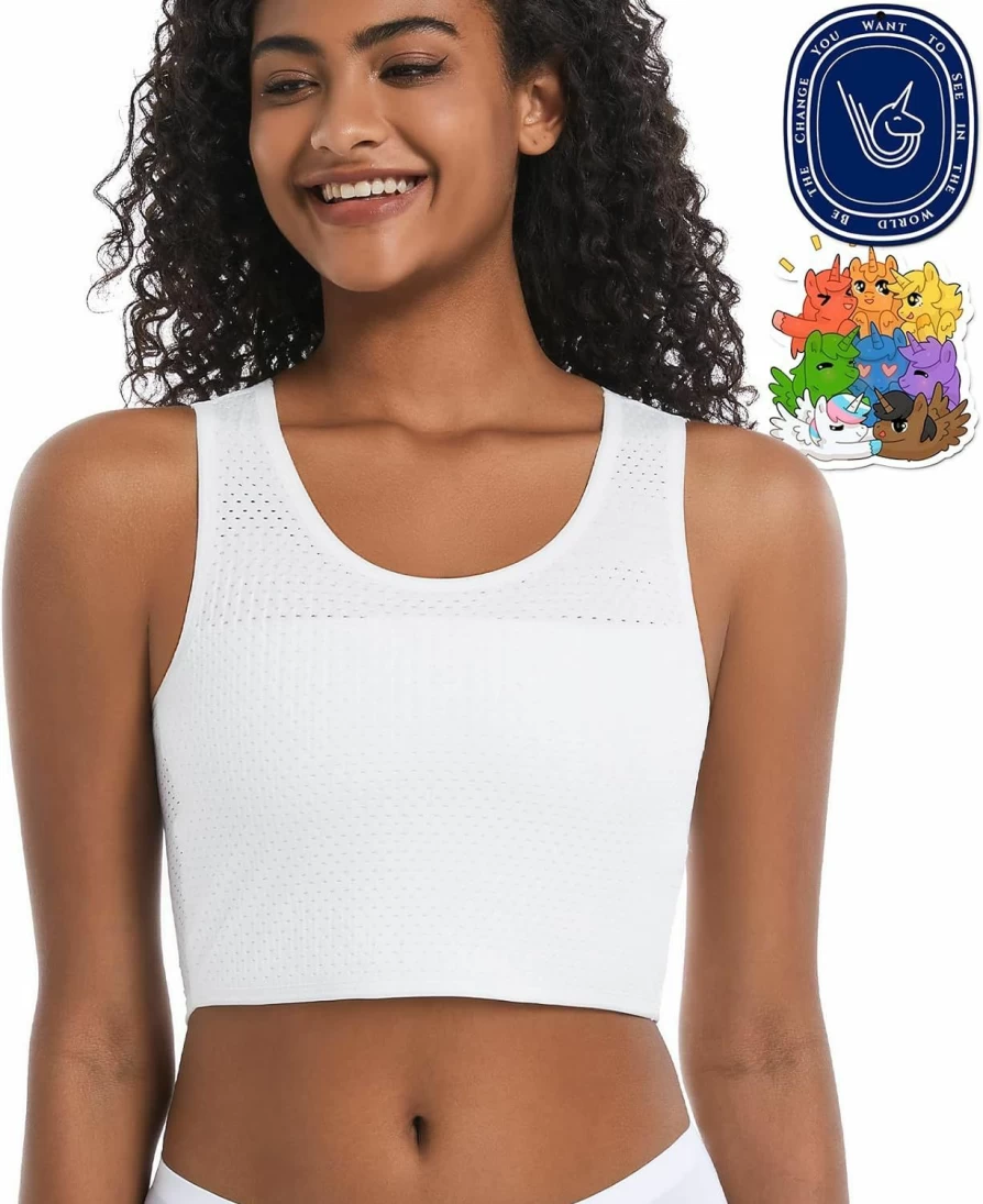 LGBT UNICORNS Chest Binder for Transgender - Breathable Pullover Design, Moisture-Wicking Fabric, Includes Free Fragrance Card & Sticker (Black)