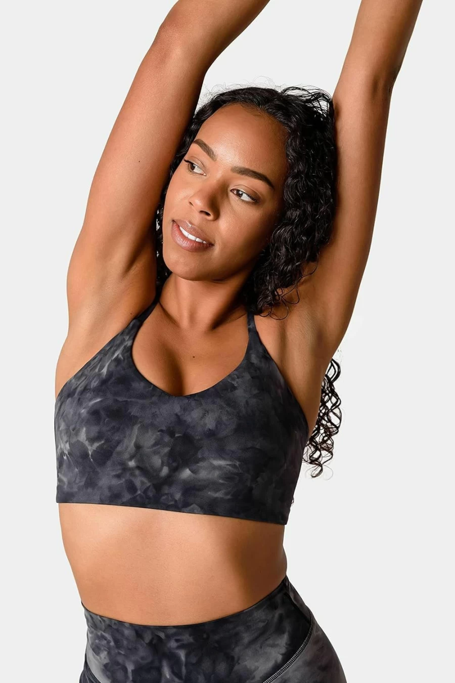 Kamo Fitness Women's Light Support Iris Strappy Sports Bra - Removable Padding, Backless Crop Top for Yoga & Workouts