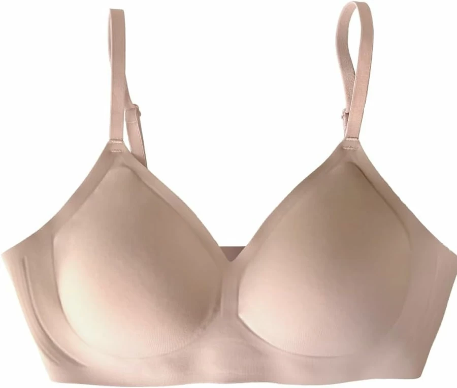 EBY Seamless Adjustable Comfort Bra for Women - Nude, Size S, Wireless Support