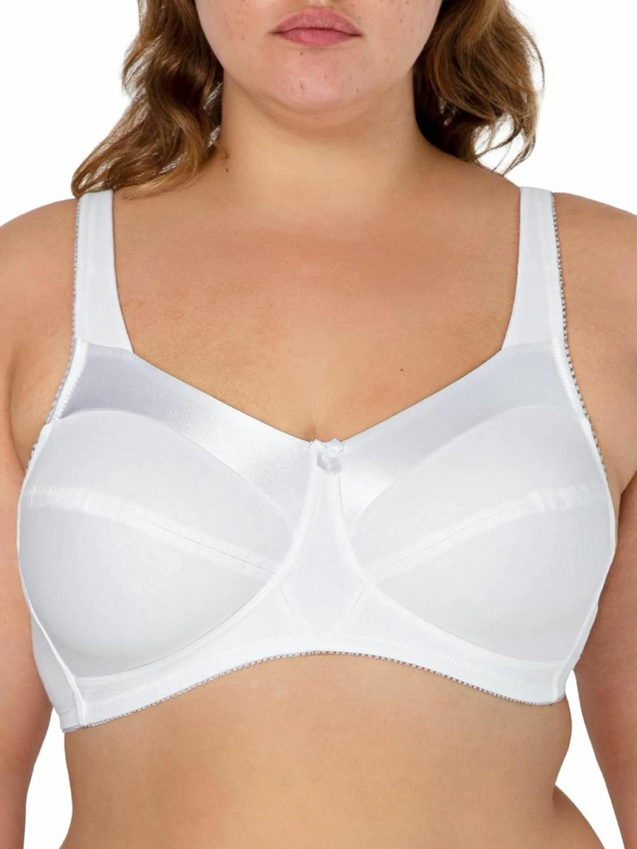 Fruit of the Loom Women's Wireless Cotton Bra with Satin Trim - Comfortable Soft Cup Seamless Support
