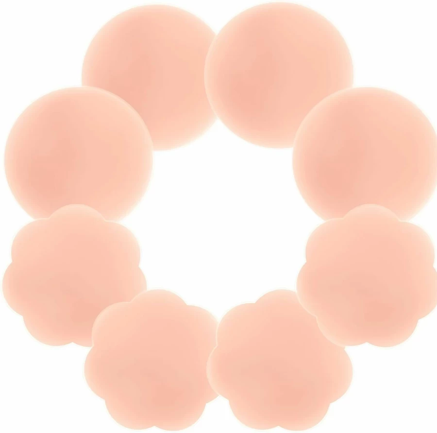 CHARMKING Reusable Silicone Nipple Covers for Women - 4 Pairs No Show Adhesive Pasties