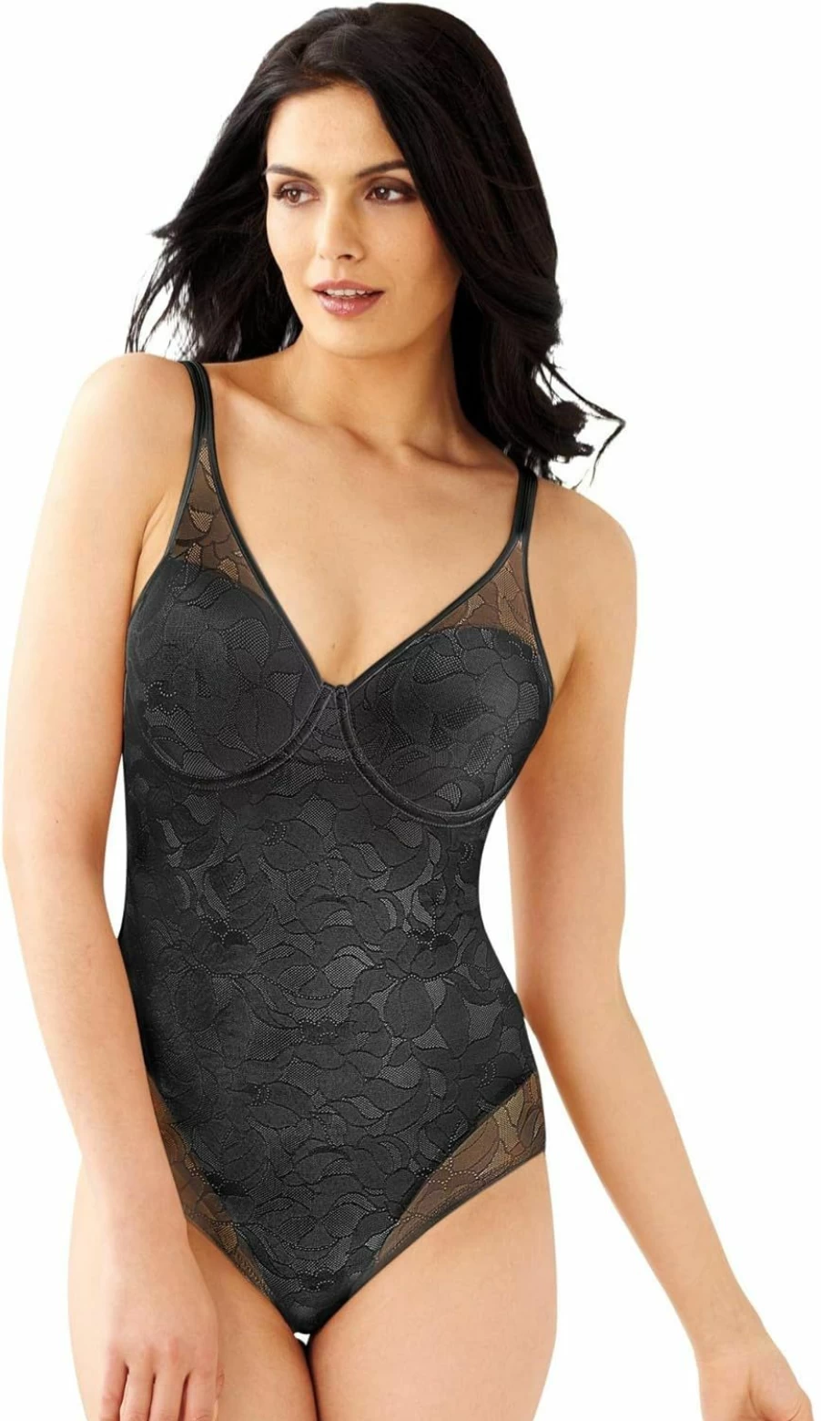 Bali Women's Ultra-Light Firm-Control Body Shaper with Lace Detail and Built-In Underwire Bra for All-Day Comfort