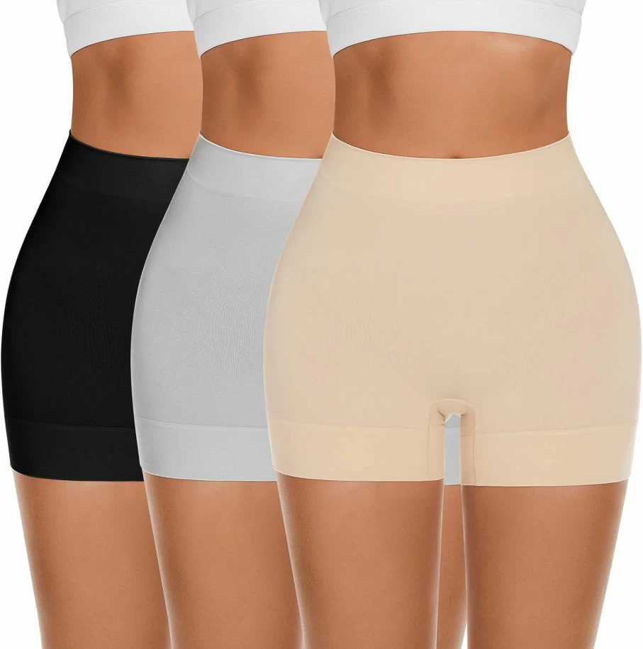 FRESBEIT Women's Anti-Chafing Slip Shorts - Seamless Boyshorts Underwear for Dresses, Smoothing Shapewear & Comfortable Panties
