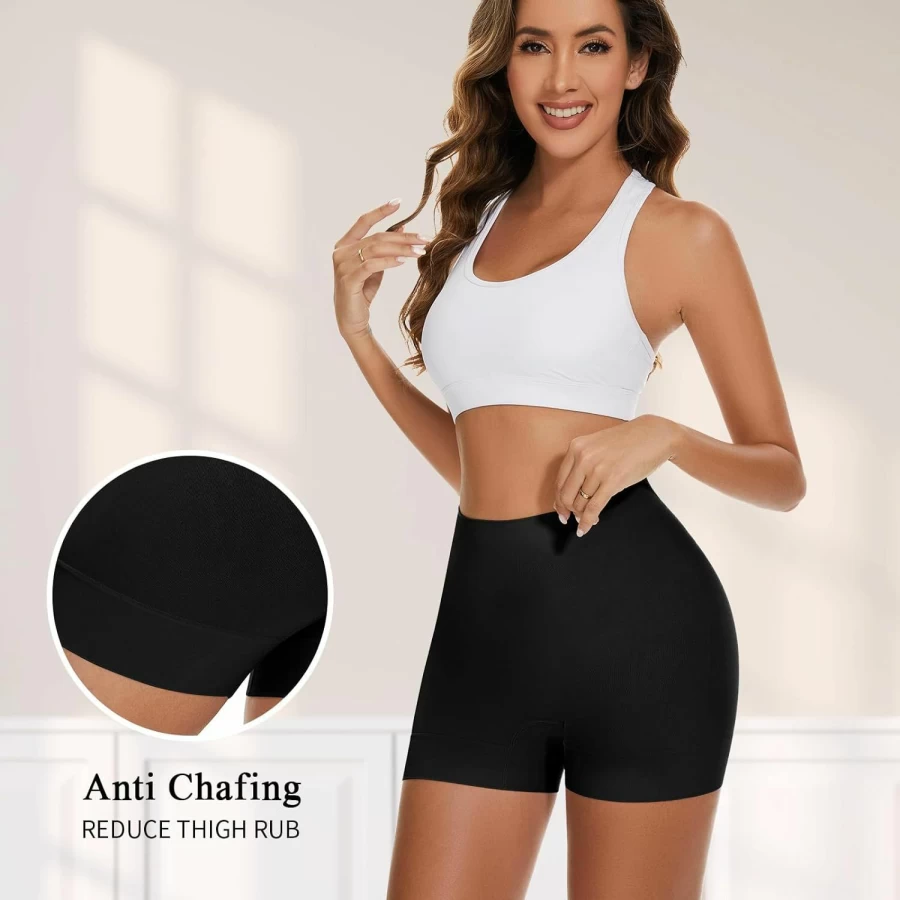 FRESBEIT Women's Anti-Chafing Slip Shorts - Seamless Boyshorts Underwear for Dresses, Smoothing Shapewear & Comfortable Panties