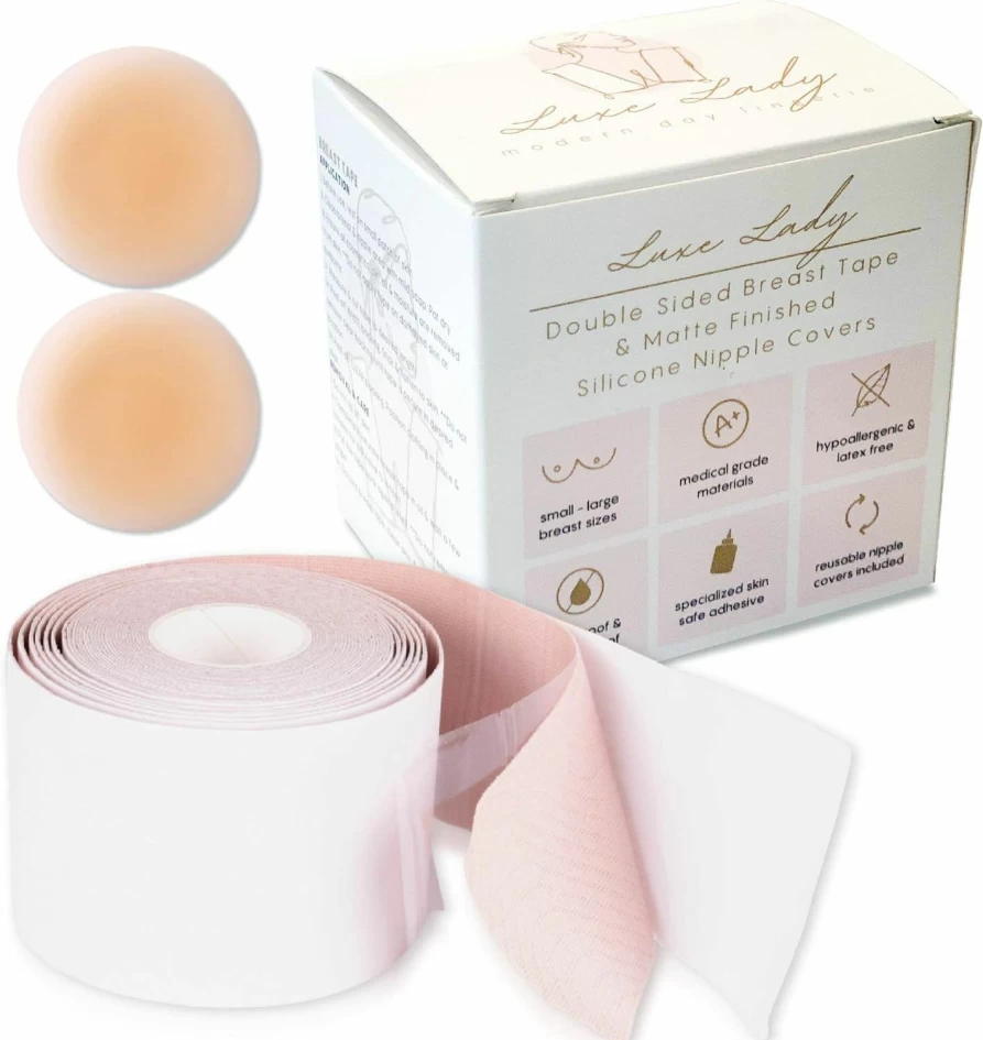 Luxe Lady Double Sided Breast Tape for Clothes - Invisible Body Tape for Dress Support, Nipple Covers & Breast Lift | Fashion Tape by Luxe Lady Modern Day Lingerie
