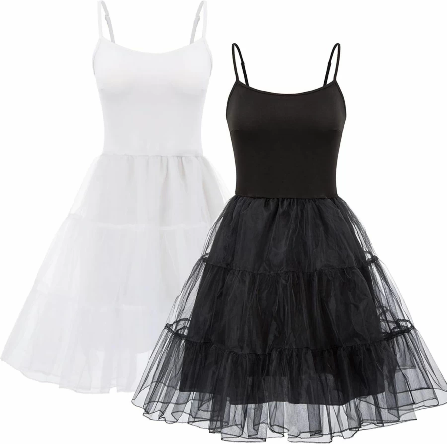 GRACE KARIN Women's Vintage 1950s Petticoat Slip - Spaghetti Strap Underskirt Crinoline Tutu for Dresses - S to XXL Sizes