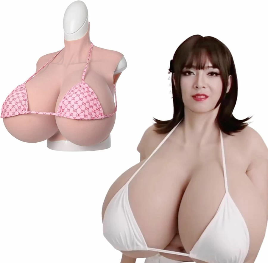 QIAOYIQIAO 4th Gen S-Cup & Z-Cup Realistic Silicone Breast Forms for Crossdressers, Cosplay, Transgender – Large Size Fake Boobs Prosthetics
