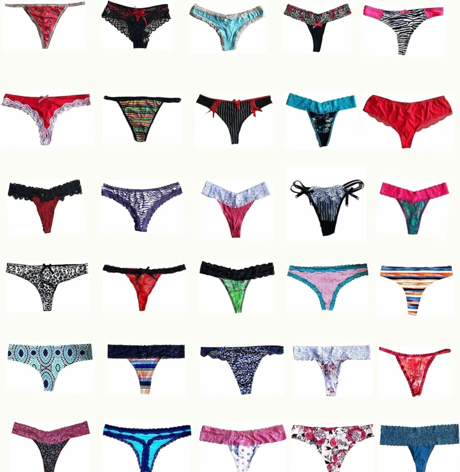Morvia Women's Lace Thong Panties 3-Pack - Sexy G-String & Bikini Underwear Set
