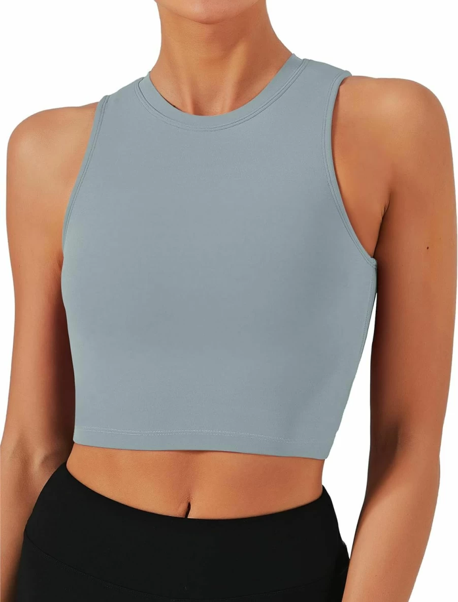 Natural Feelings Women's Removable Padded Sports Bra - Yoga, Running, Fitness Workout Sleeveless Crop Top Tank