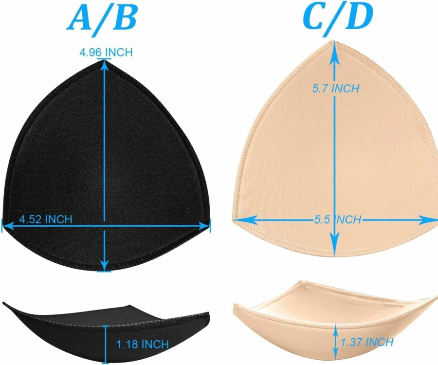 URSMART Removable Breathable Push Up Bra Pads for Sports Bras & Bikini Tops - Comfortable Bra Cup Inserts