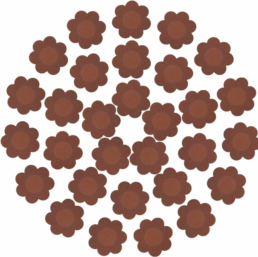 Geyoga 30-Pack Disposable Nipple Covers Self-Adhesive Breast Petals for Women, Reusable Pasties with Adhesive, Nude and Assorted Colors