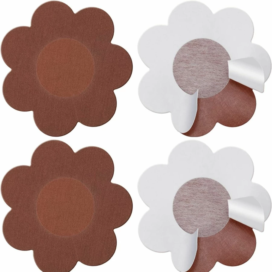 Geyoga 30-Pack Disposable Nipple Covers Self-Adhesive Breast Petals for Women, Reusable Pasties with Adhesive, Nude and Assorted Colors