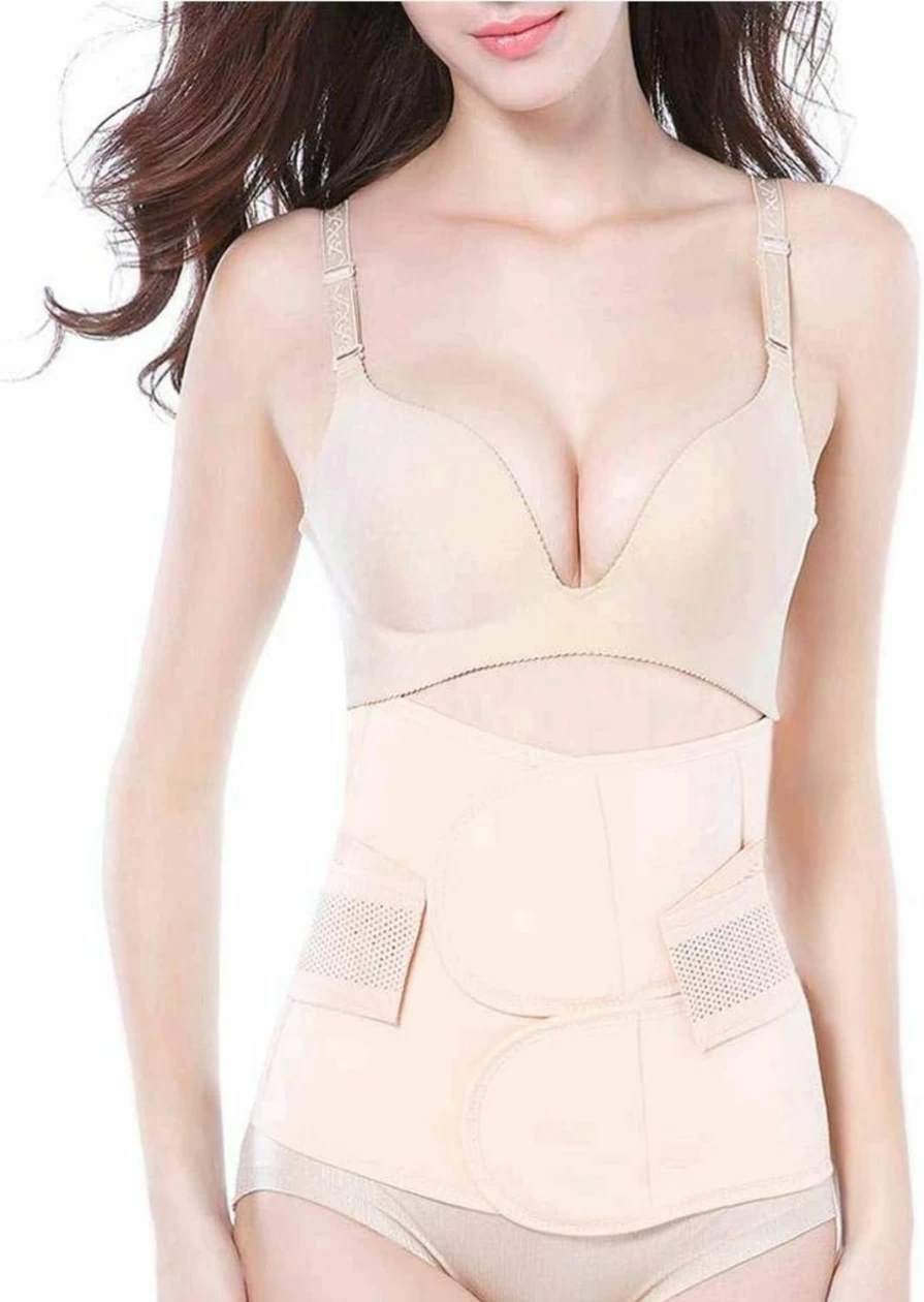 Trendyline Postpartum Belly Band for C-Section Recovery - Abdominal Binder Wrap, Post Surgery Girdle & Tummy Tuck Support - Black Medium Waist Trainer for Women