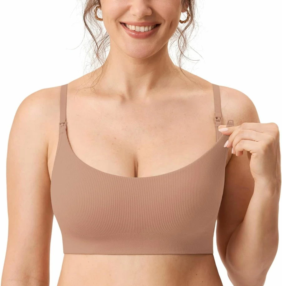 MOMANDA Women's Wireless Nursing Bra - Seamless Maternity Sports Bra for Breastfeeding & Sleep, Comfortable Support Bralette