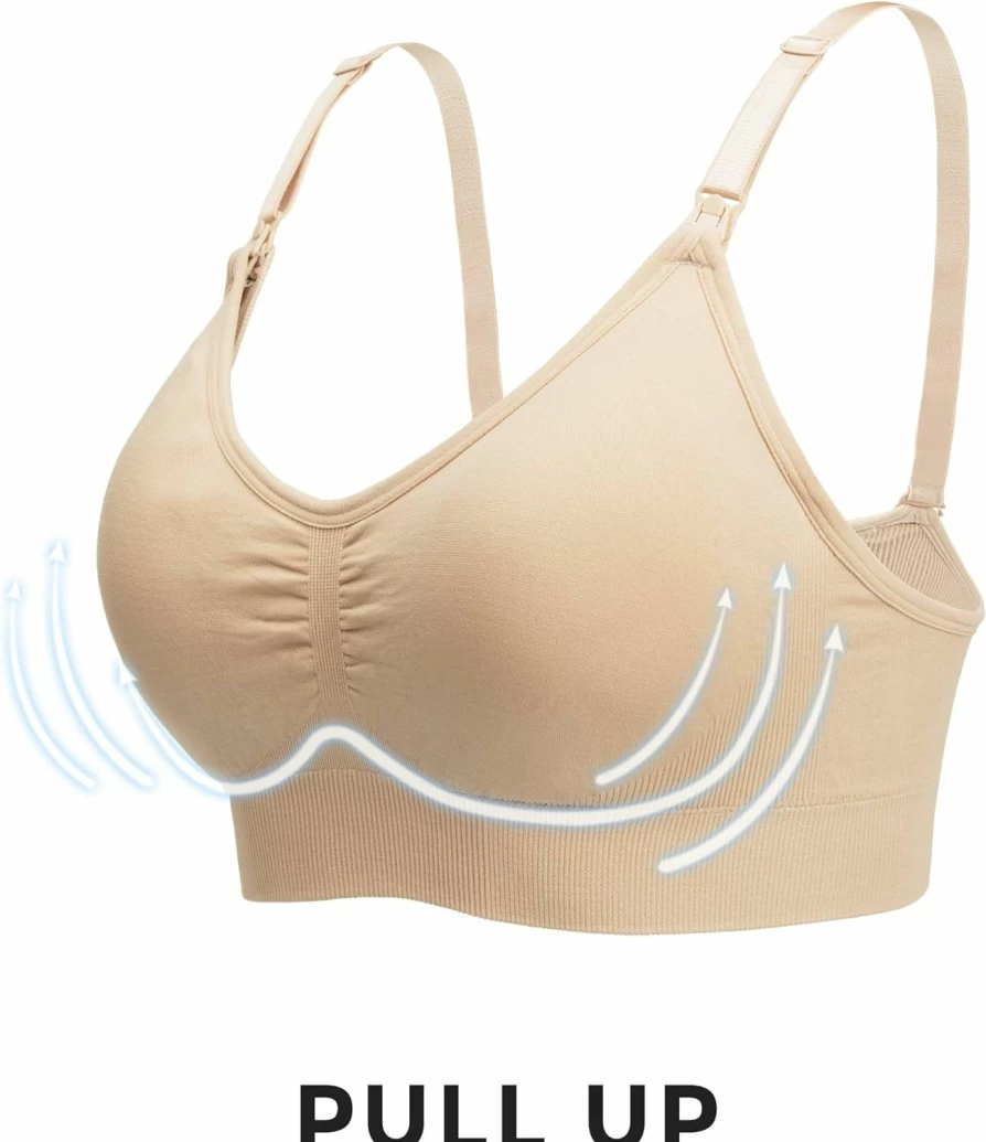Stelle Wireless Nursing Bra for Breastfeeding & Pregnancy - Comfortable Maternity Bralette with Removable Pads, Extenders, and Clips