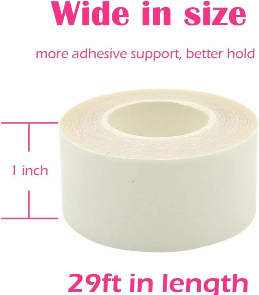 MIILYE Double Sided Fashion Tape for Skin & Clothing - 1 Inch x 29 Ft Self-Adhesive Wardrobe Tape to Secure Dresses & Fabrics