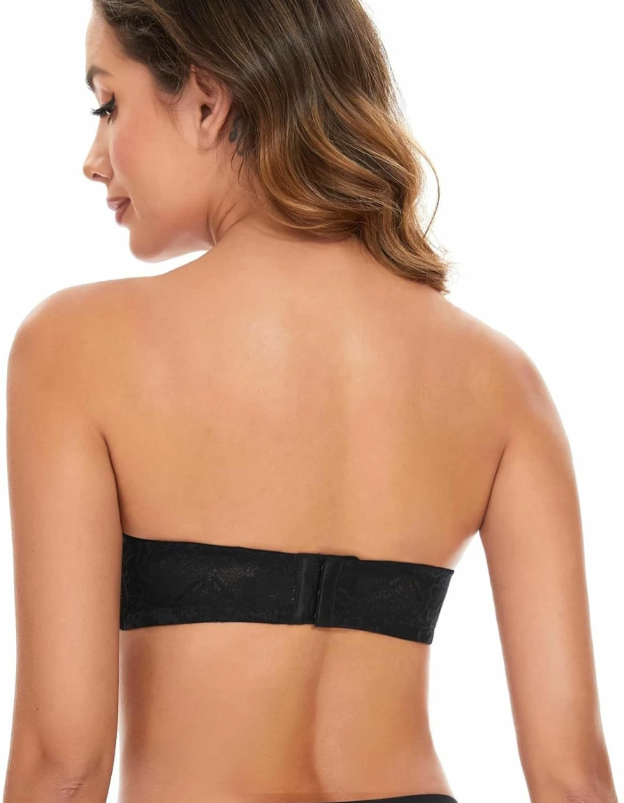Plusexy Convertible Strapless Push Up Bra with Clear Adjustable Straps, Padded Add A Cup Bombshell Bra for Women