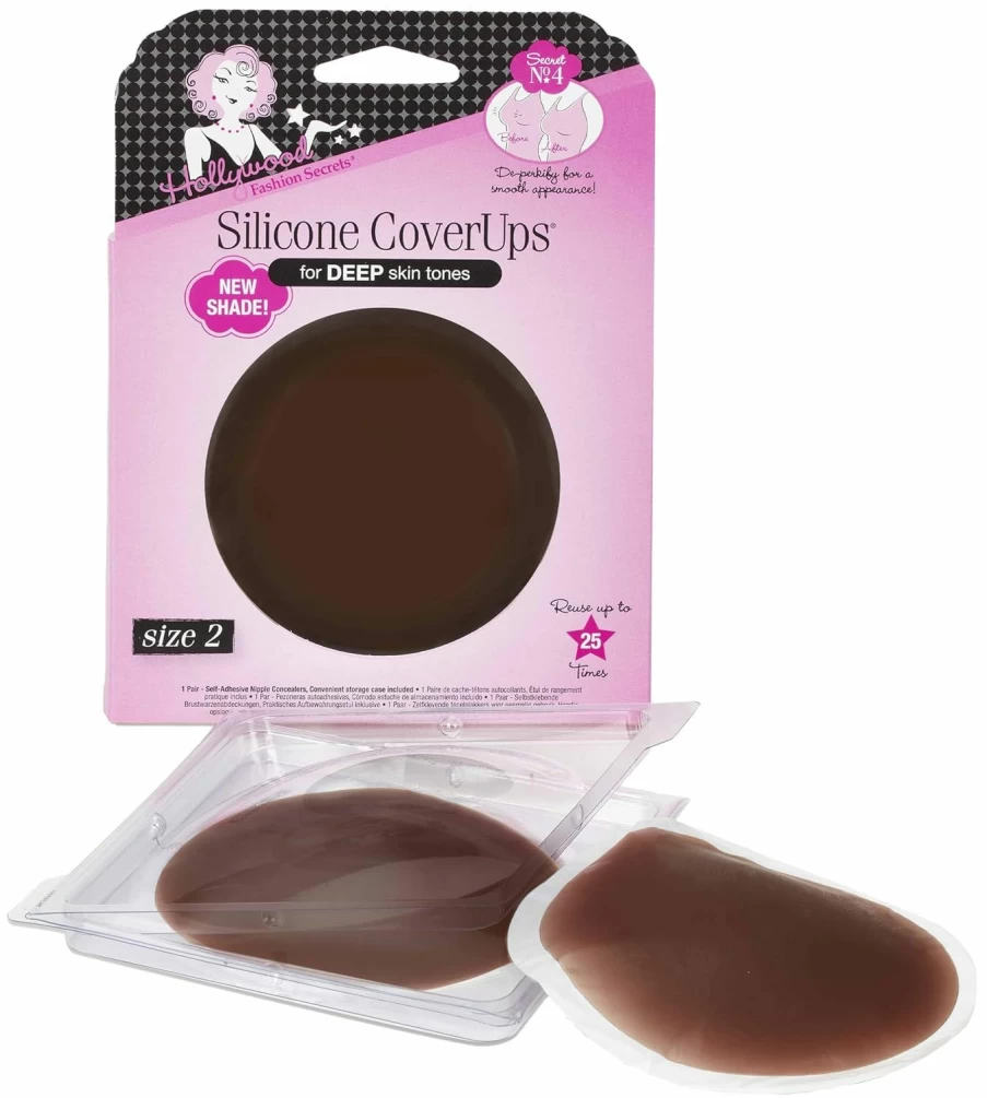 Hollywood Fashion Secrets Silicone Coverups - Hypoallergenic, Reusable & Washable Self-Adhesive Skin Covers - Ultra Thin Light Shade (1 Pack)