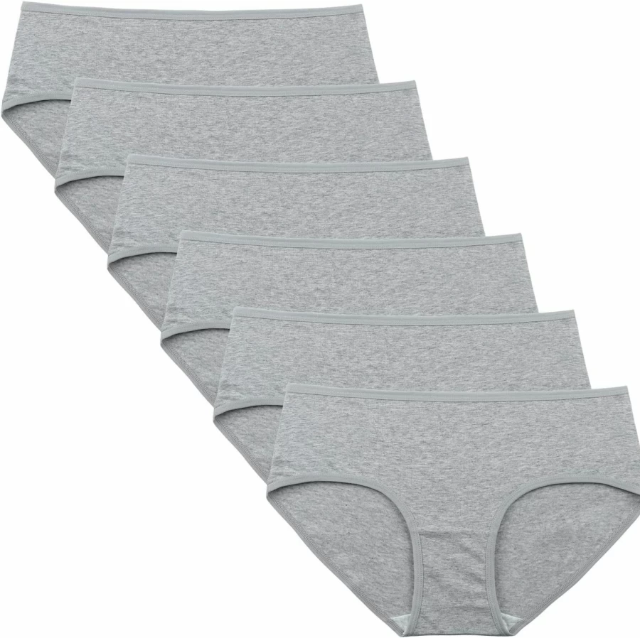 INNERSY Women's Cotton Hipster Panties 6-Pack - Breathable Comfort for Regular & Plus Size