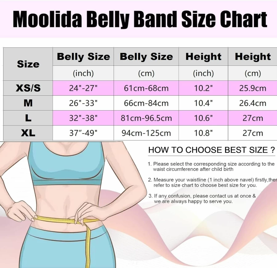 Moolida Postpartum Belly Band for C-Section Recovery - Abdominal Binder & Compression Wrap for Women After Birth