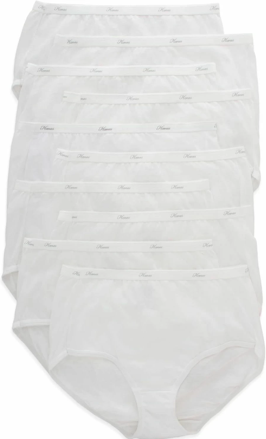 Hanes Women's 10-Pack Assorted Color Cotton Brief Underwear Value Pack | Comfortable Multipack Underwear
