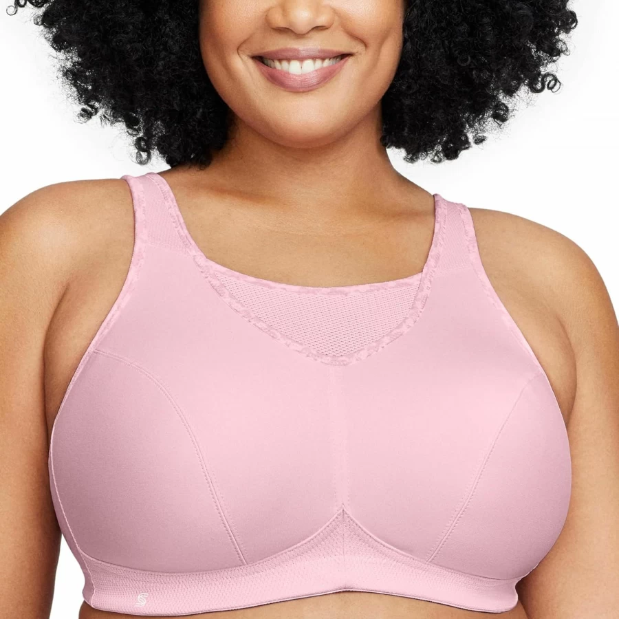 Glamorise Women's Wirefree No-Bounce Camisole Sports Bra 1066 - Comfortable Support for Active Lifestyles