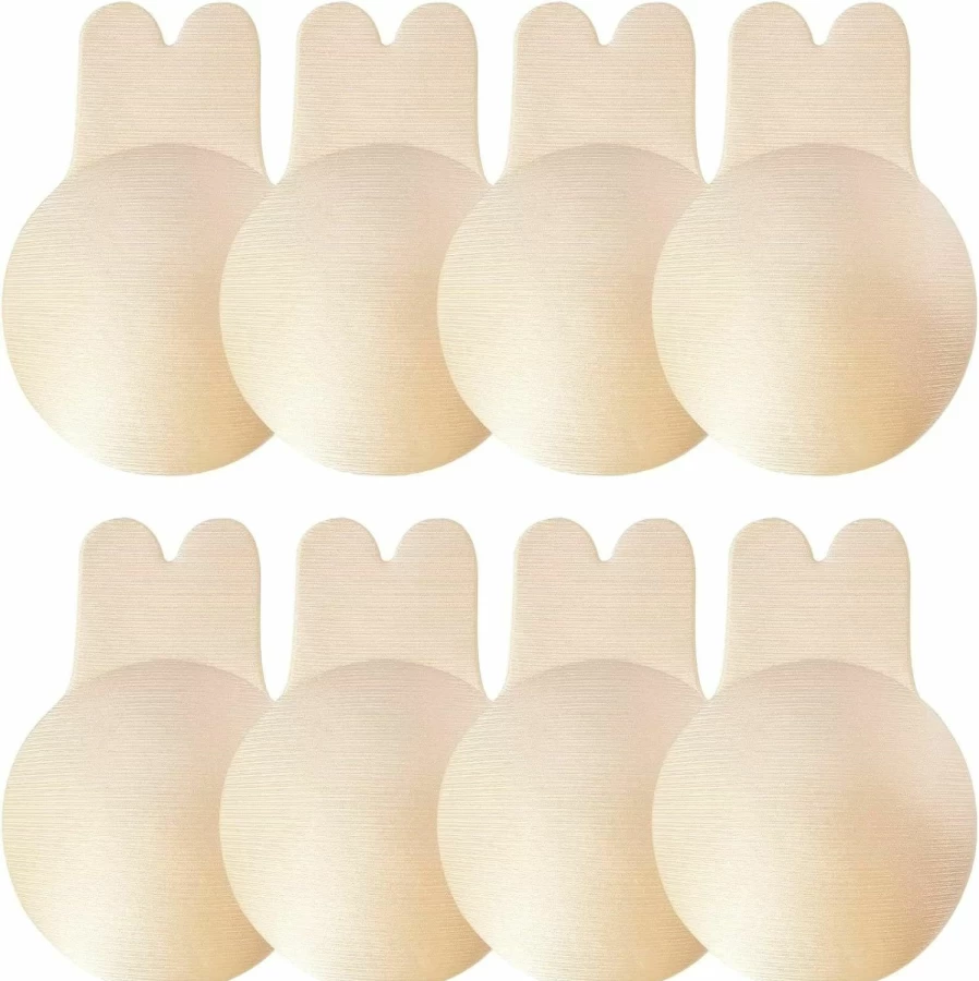 Alki'i Adhesive Bra 4-Pack - Sticky Push Up Bra for Backless & Strapless Dresses - Reusable Silicone Boob Lift