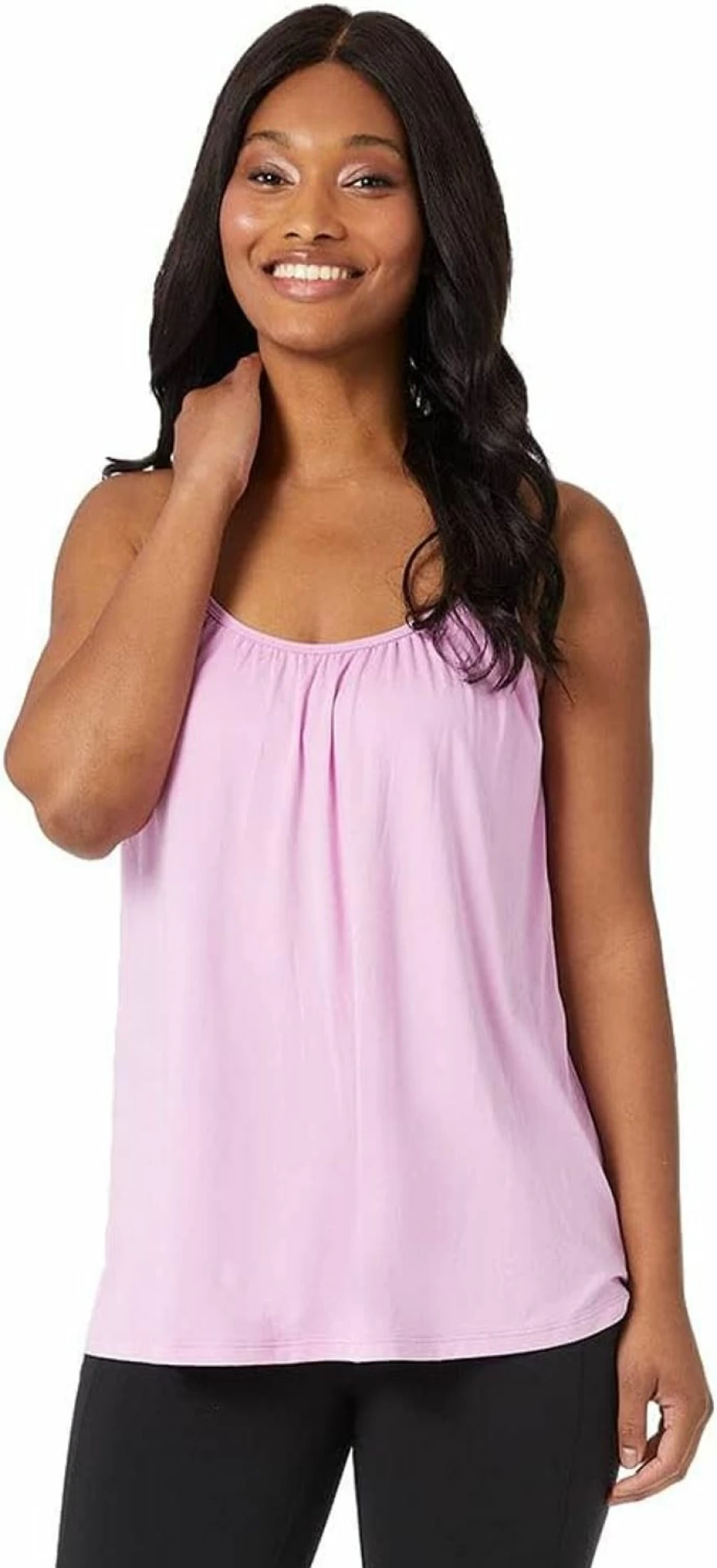 32 DEGREES Women's Cool Flowy Bra Cami with Built-In Cups - Relaxed Fit Adjustable Spaghetti Straps Lightweight Comfortable Camisole
