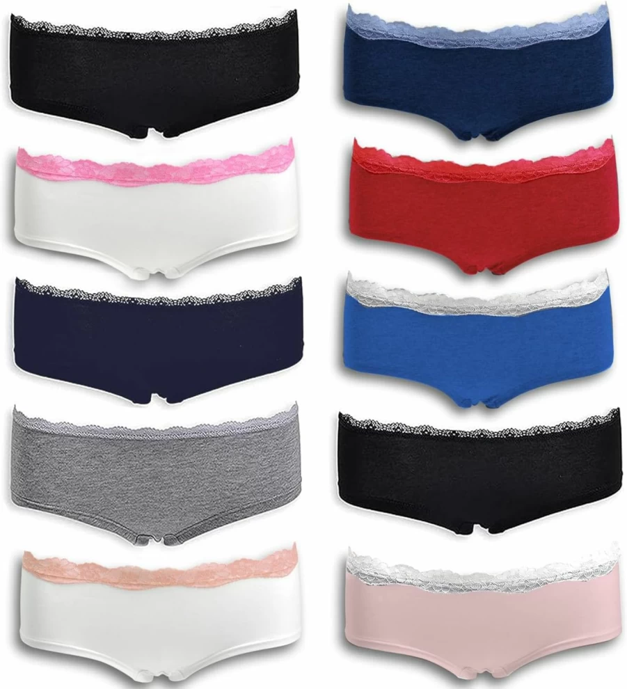 Emprella Women's 6-Pack Seamless Cotton Hipster Panties - No Show Cheeky Underwear