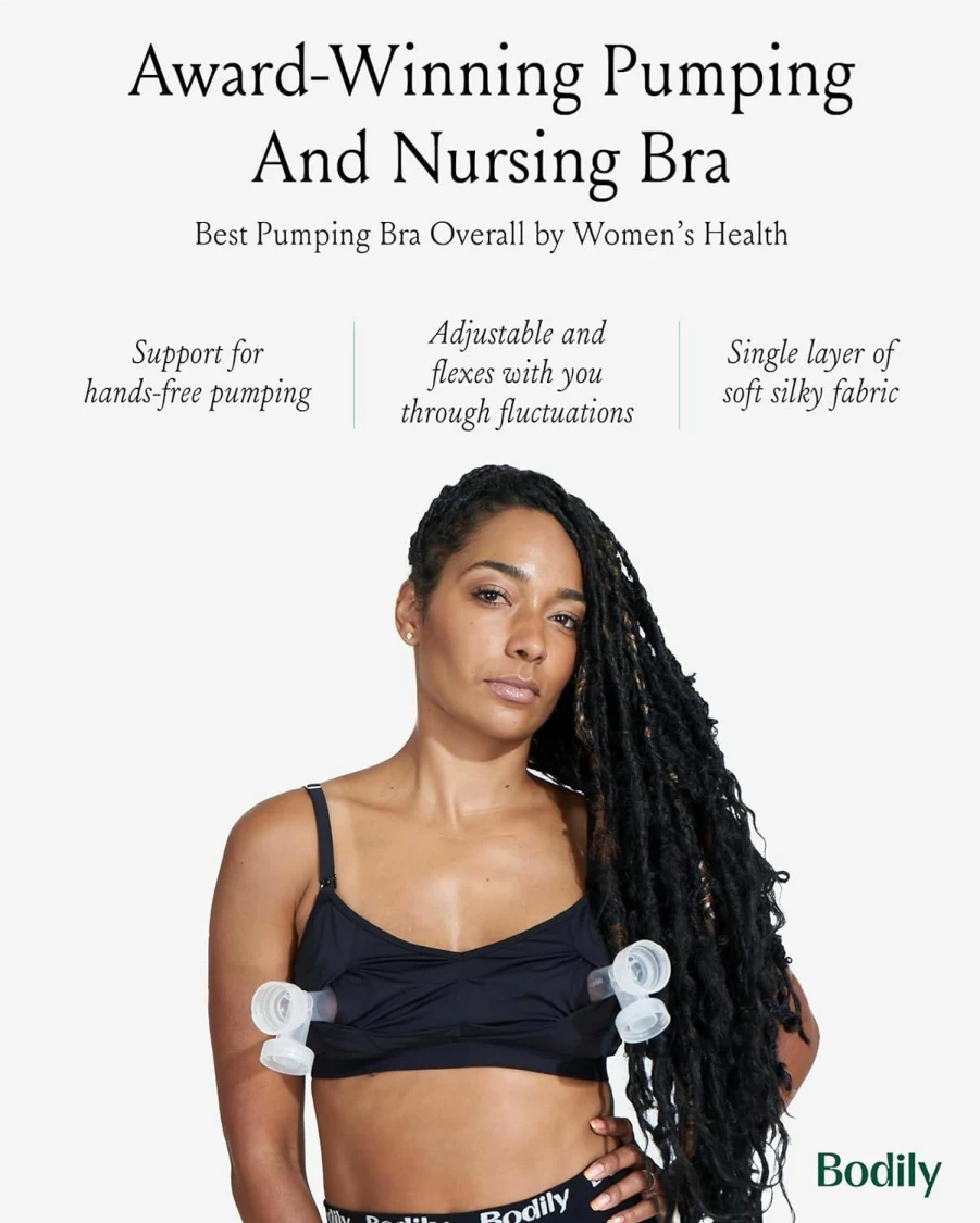 Bodily Do Anything Bra - Best Hands-Free Nursing & Pumping Maternity Bra, Winner of Babylist's Award, Sizes S-3X