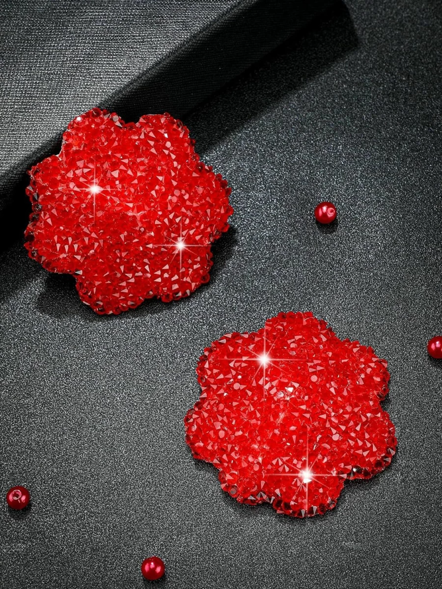 Hercicy Reusable Rhinestone Pasties - 3 Pairs Waterproof Sticky Bra Covers for Women | Shimmering Breast Stickers