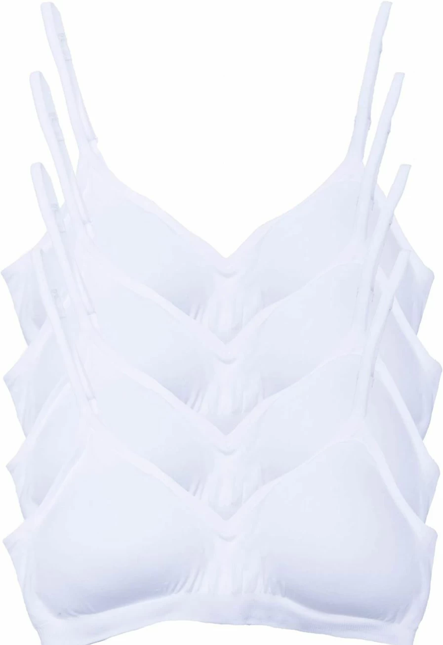 Kalon Women's 4 Pack Wireless Comfortable Demi Padded Bralette - Soft Support Bra