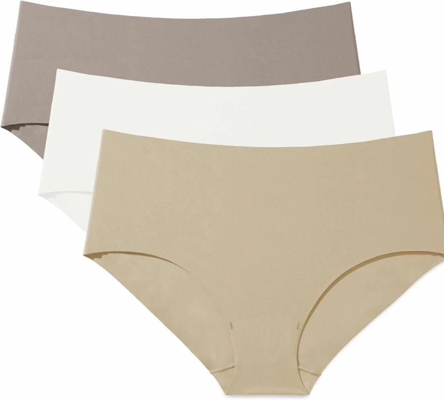WANDER Women's No Show Hipster Panties 3-Pack - Seamless, Cool Stretch, Low Panty Line Underwear