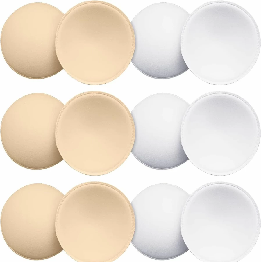 URSMART Removable Washable Round Bra Pads for Bikini, Swimsuit, and Sports Bras – Comfortable & Reusable Inserts