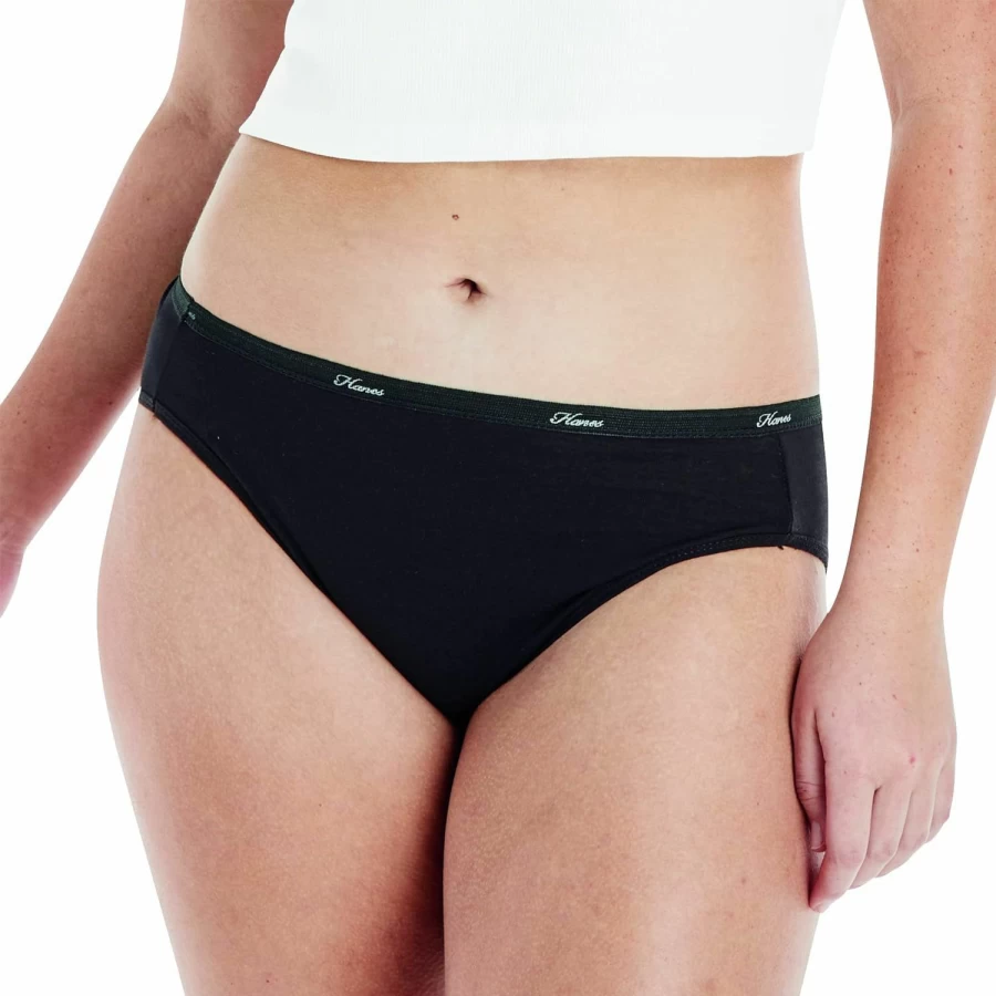 Hanes Women's 6-Pack High-Cut Cotton Briefs Underwear - Soft Comfortable Breathable Panties (Assorted Colors)