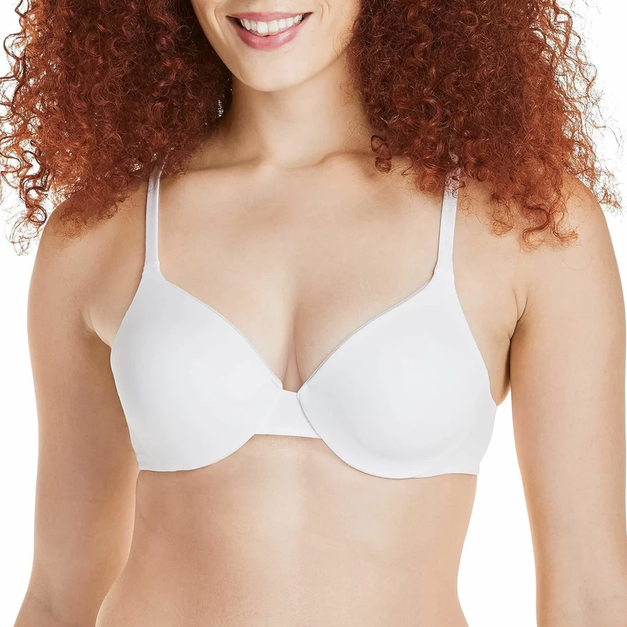 Hanes Women's Convertible Underwire T-Shirt Bra with Low-Cut Design and Adjustable Straps