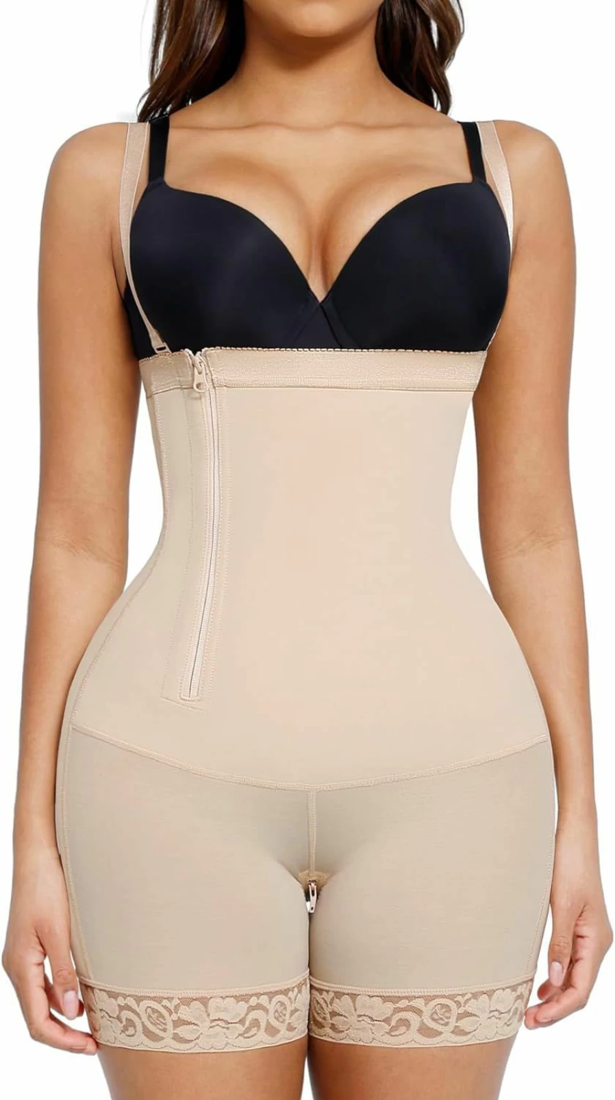 FeelinGirl Women's Tummy Control Shapewear with Side Zipper - Open Bust Body Shaper for Daily Wear
