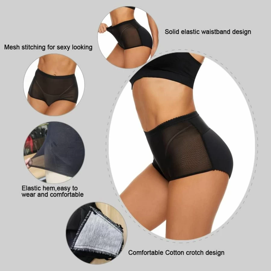 NINGMI Women's Butt Lifting Padded Panties - Hip Enhancer Underwear for Body Shaping & Control