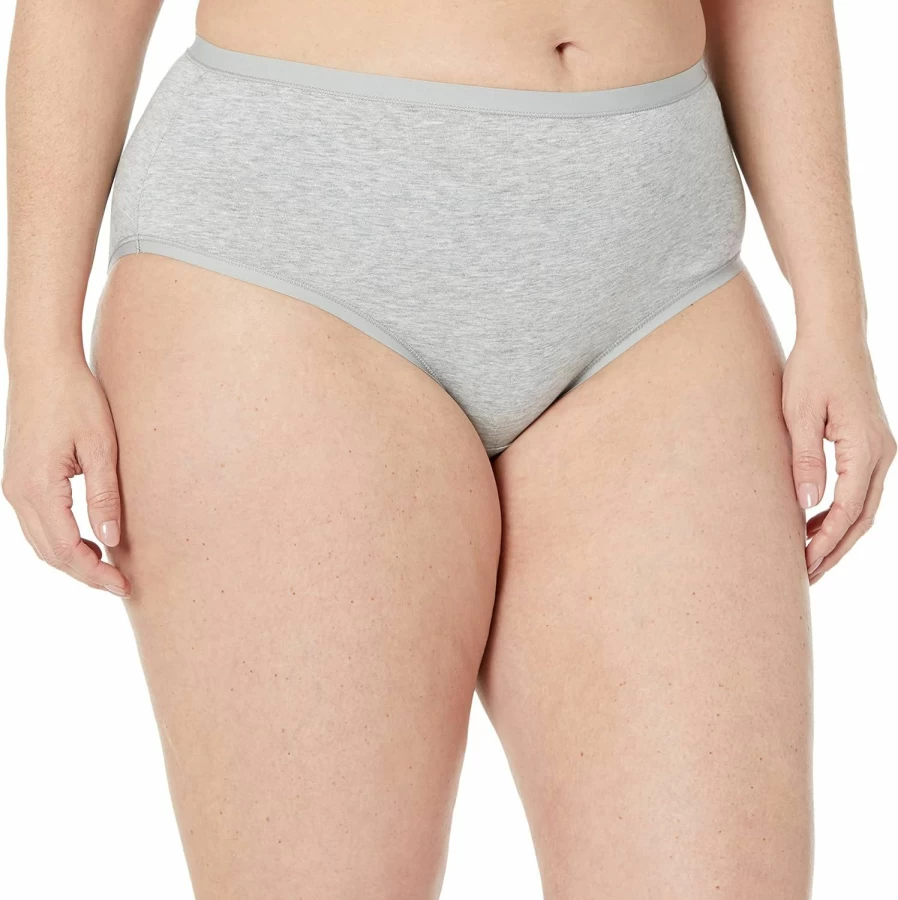 Amazon Essentials Women's Plus Size Cotton Midi Brief Underwear Pack of 6 | Soft Comfortable Breathable Panties