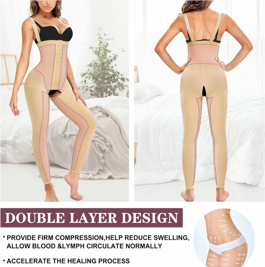 RDSIANE Post-Surgery Compression Bodysuit for Women - Tummy Control Shapewear & Thigh Slimmer Faja Garment