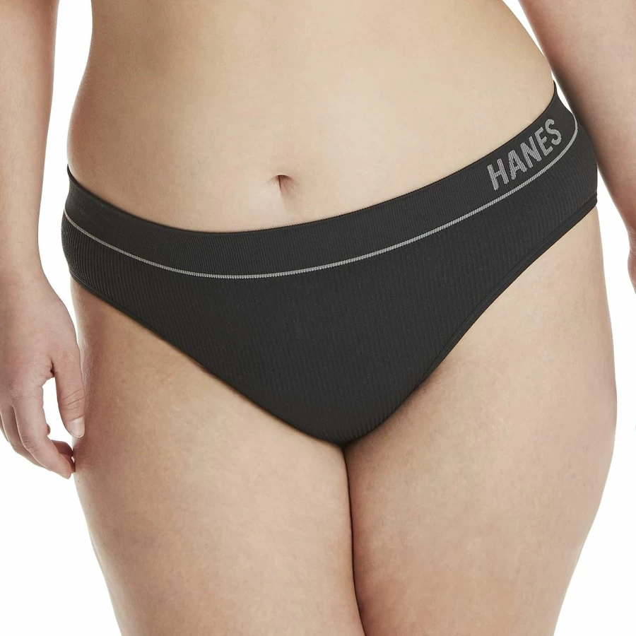 Hanes Women's Seamless Stretch Rib Bikini Panties 6-Pack - Assorted Colors, Comfortable Cotton Underwear