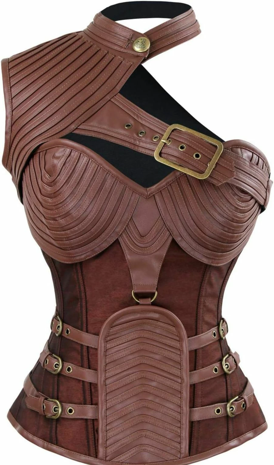 Charmian Steampunk Gothic Corset for Women - Steel Boned Bustier with Front Zipper, Victorian Waist Trainer