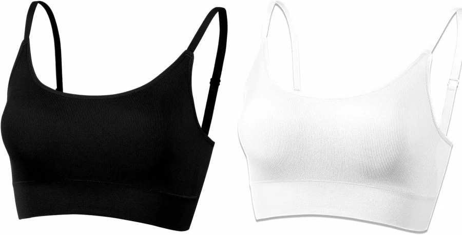 AMRIY Women's Light Support Wireless Yoga Bra - Seamless Padded Sports Bra for Workout & Active Wear