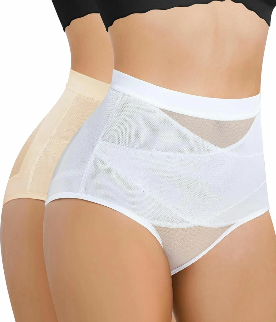 Nebility Women's 2-Piece Tummy Control Shapewear Set - Seamless Butt Lifting Underwear & Waist Trainer for Belly Fat Reduction