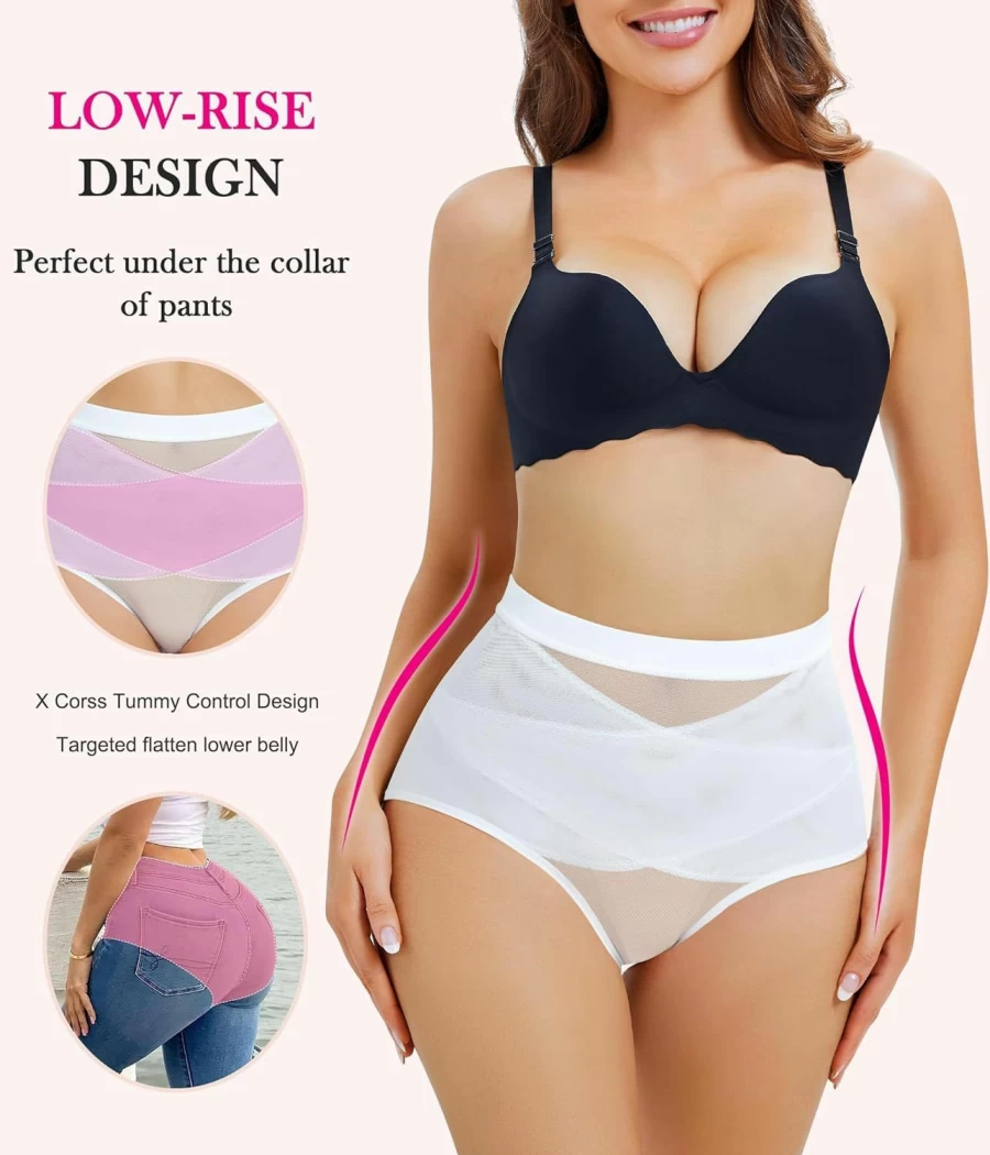 Nebility Women's 2-Piece Tummy Control Shapewear Set - Seamless Butt Lifting Underwear & Waist Trainer for Belly Fat Reduction