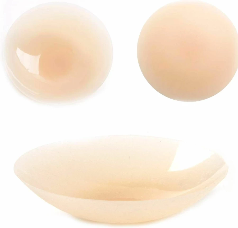 BOGZON Reusable Silicone Nipple Covers for Women - Invisible, Ultra Thin, Adhesive-Free Breast Pasties - Beige