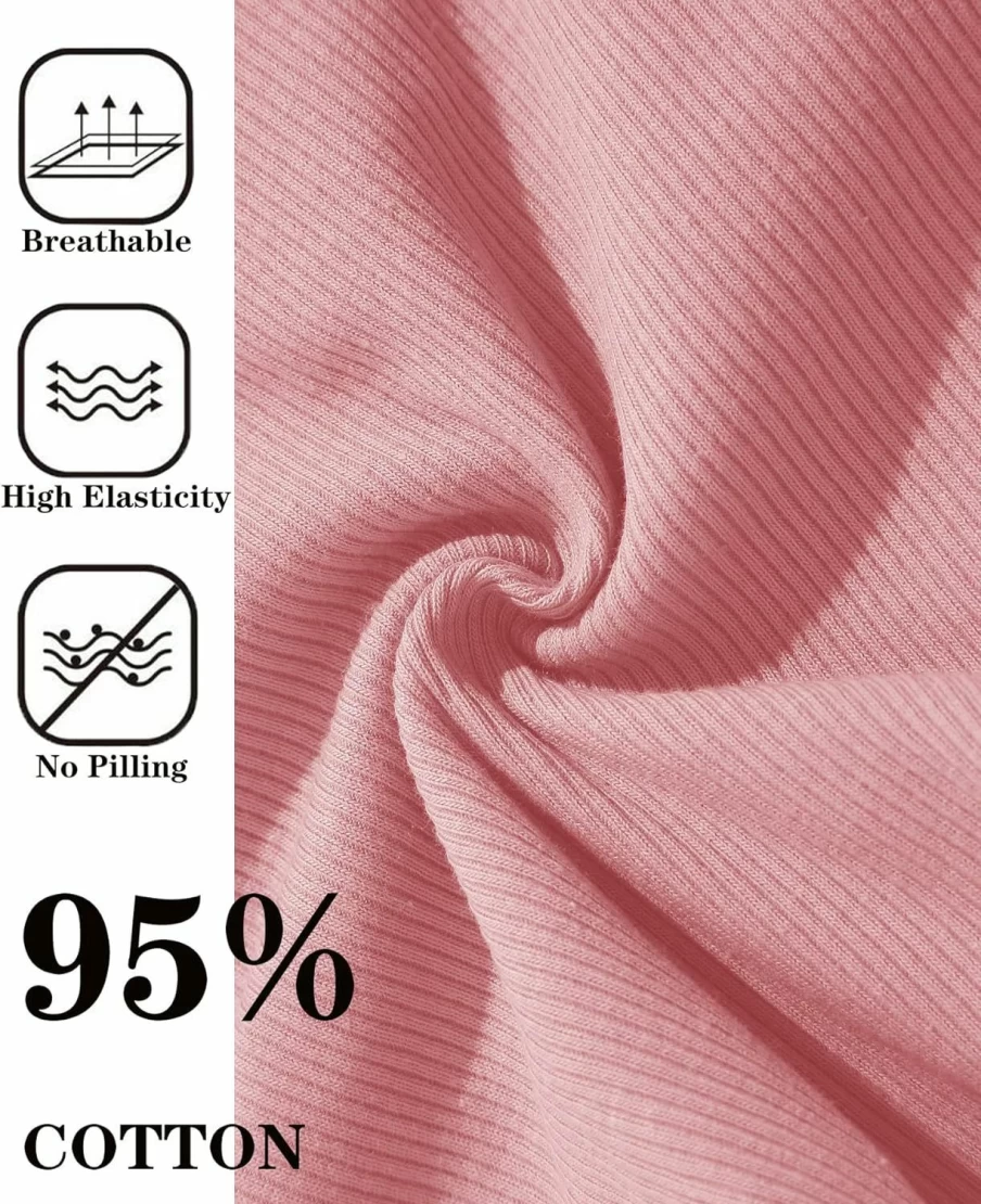 CUTE BYTE Women's Cotton Underwear 10 Pack - Sexy Stretch V-Waist Cheeky Hipster Panties Low Rise Ladies Briefs S-XXL Soft Comfortable Breathable Underwear